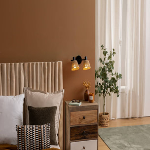 Applique murale plafonnier Myha beige 28x15cm