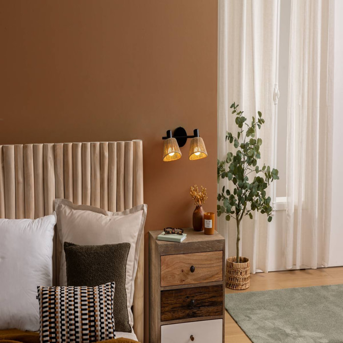 Applique murale plafonnier Myha beige 28x15cm