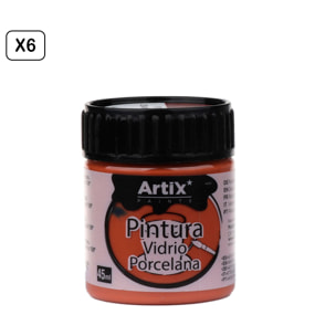 Pack 6 Uds. PINTURA CERÁMICA Y CRISTAL 45 ml COLOR MARRÓN