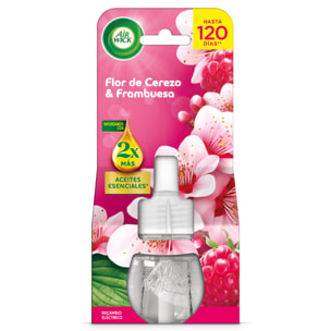 Air Wick Ambientador Eléctrico - Ambientador difusor inteligente con tecnología Anti-Fading con aroma a Flor de Cerezo y Frambuesa - Recambio