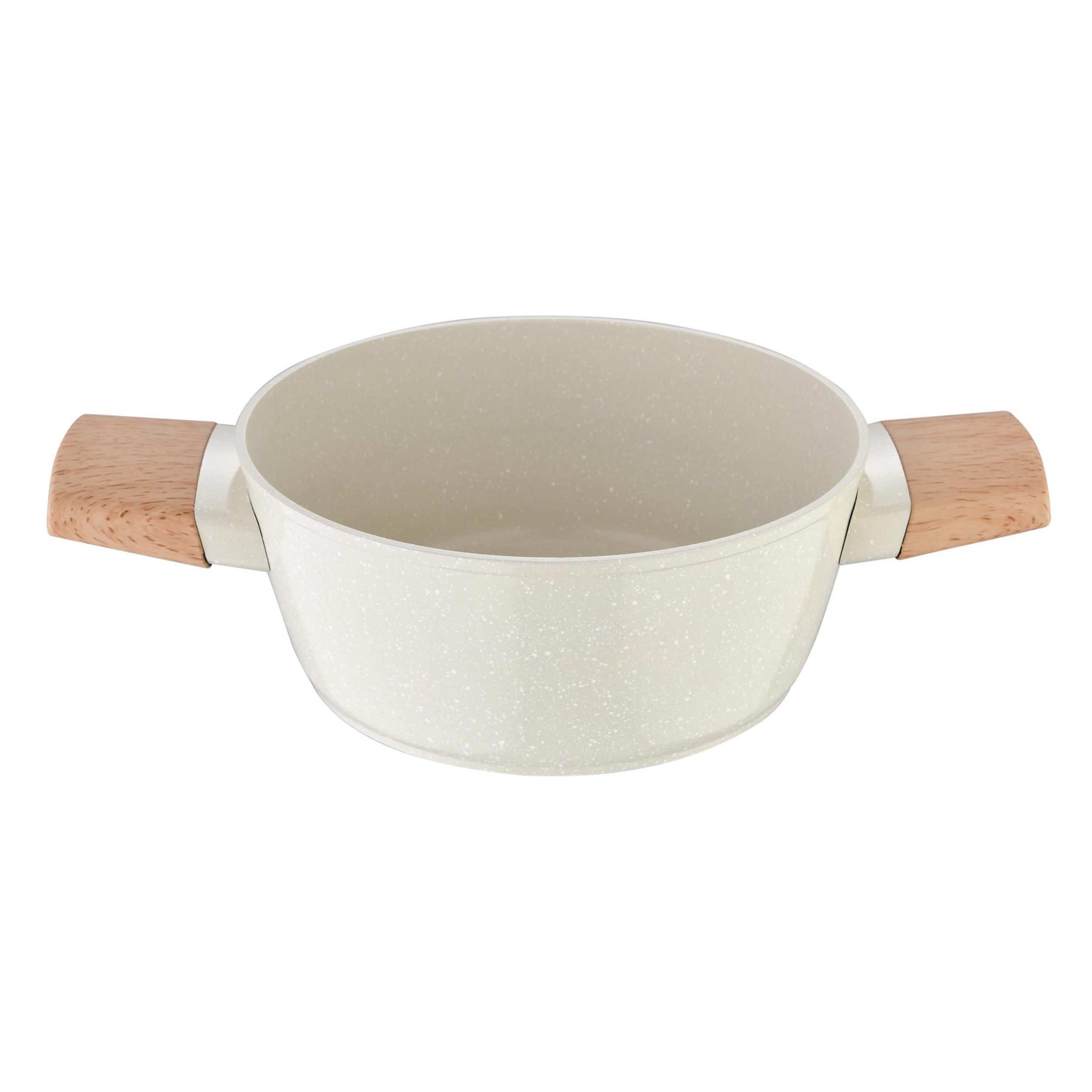 cacerola de ø20cm y 2,4l con tapa en aluminio forjado en color blanco