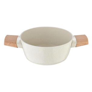 cacerola de ø20cm y 2,4l con tapa en aluminio forjado en color blanco