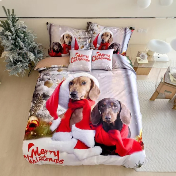 Intrecci – Parure copripiumino natalizia con stampa digitale 3D, singolo