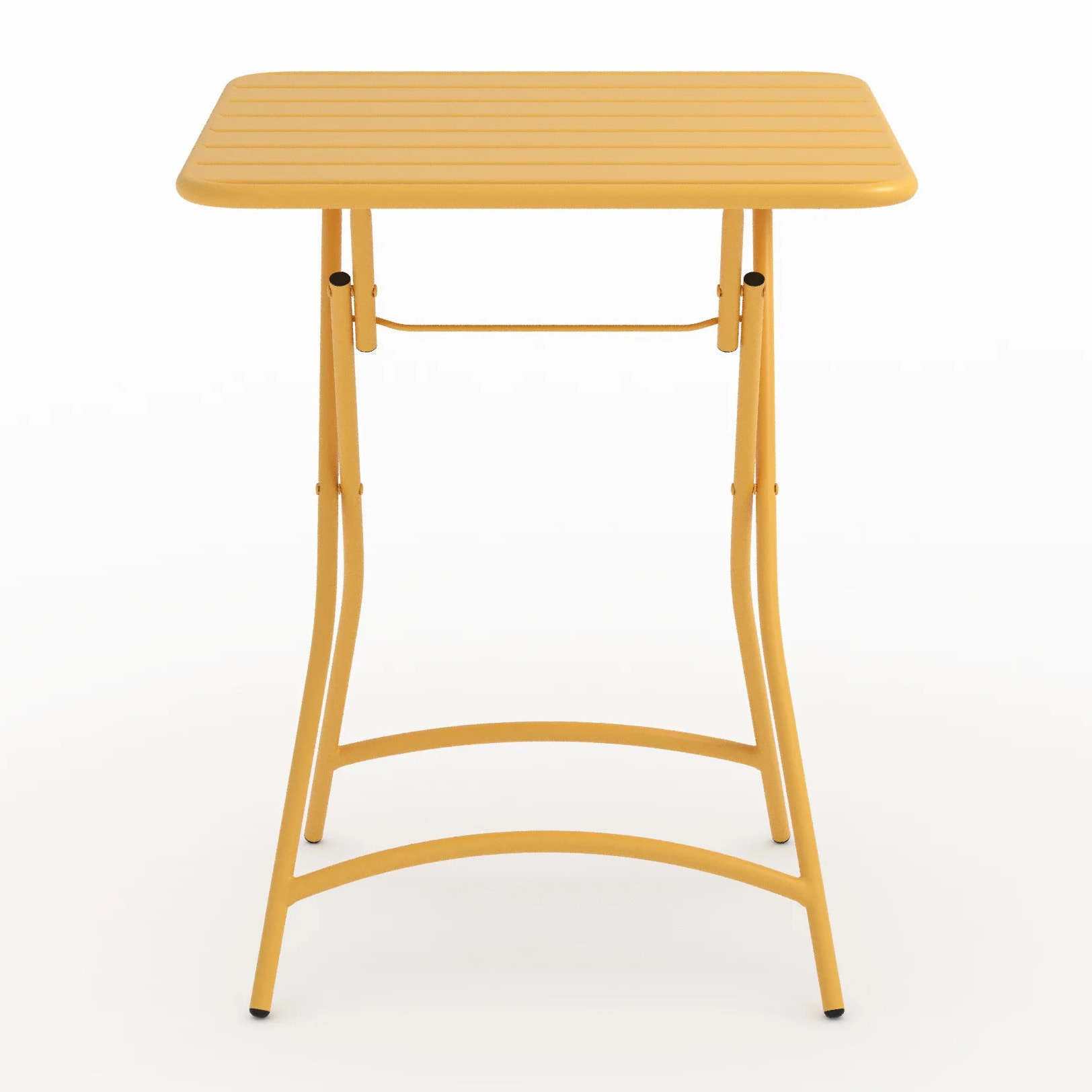 Table de jardin pliante en métal jaune beurre 2 personnes - Yumi