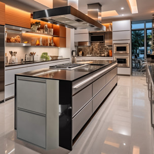 Well home - cubo de basura y reciclaje metálico de 4 compartimentos, 4x17l (68l) gris brillo