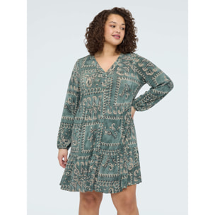 Fiorella Rubino - Vestito SMILE con stampa paisley - Verde militare