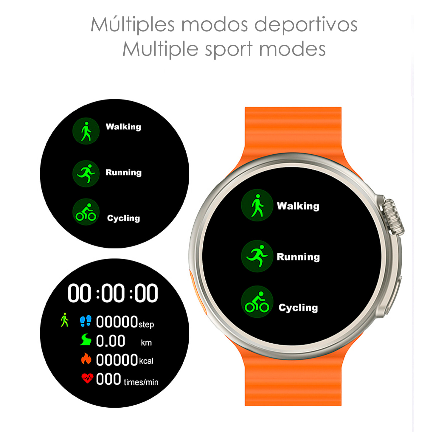 Smartwatch Z13 ULTRA con corona multifunción inteligente, con 20 modos deportivos y monitor de salud. Con dos correas de silicona.