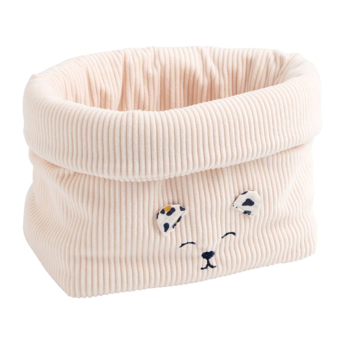 Lot de 2 panières de rangement en velours côtelé détail léopard