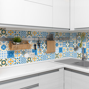 Stickers muraux - Sticker Mural Carrelage adhésif Cuisine Salle de Bain - 24 STICKERS CARRELAGES AZULEJOS ESTRELLA