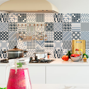 Stickers muraux - Sticker Mural Carrelage adhésif Cuisine Salle de Bain - 24 STICKERS CARRELAGES SCANDINAVE KIEV