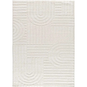 JUNO Alfombra geométrica con relieve blanco, varias medidas disponibles.