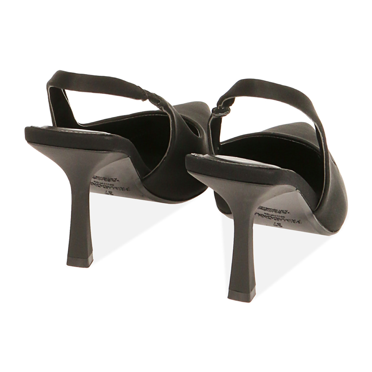 Décolleté slingback nere in lycra, tacco 8,5 cm