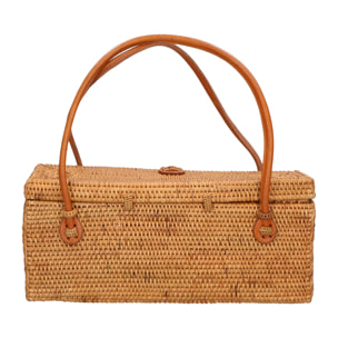 Borsa a spalla da donna - Modello Lea - Rattan - 24.0 x 20.0 x 12.0 cm