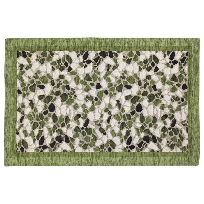 TAPPETO DA CUCINA DIS.GRANIGLIA COL.VERDE GIUNGLA 57X190 CM CON ANTISCIVOLO