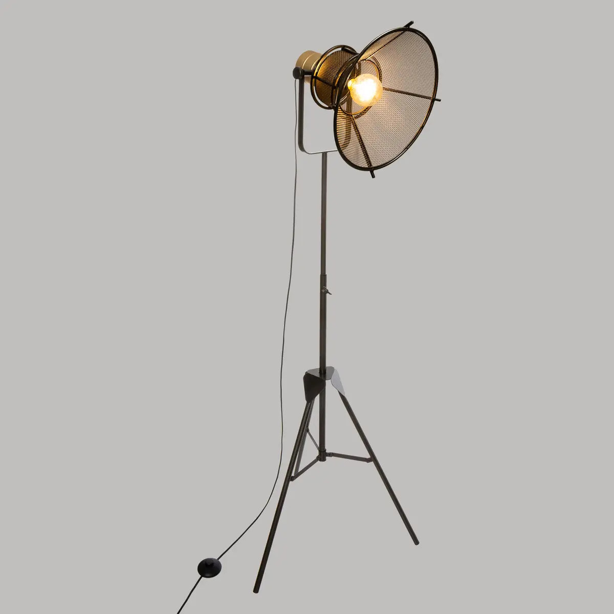 Lampadaire trépied "Rodo" noir - métal H149 cm