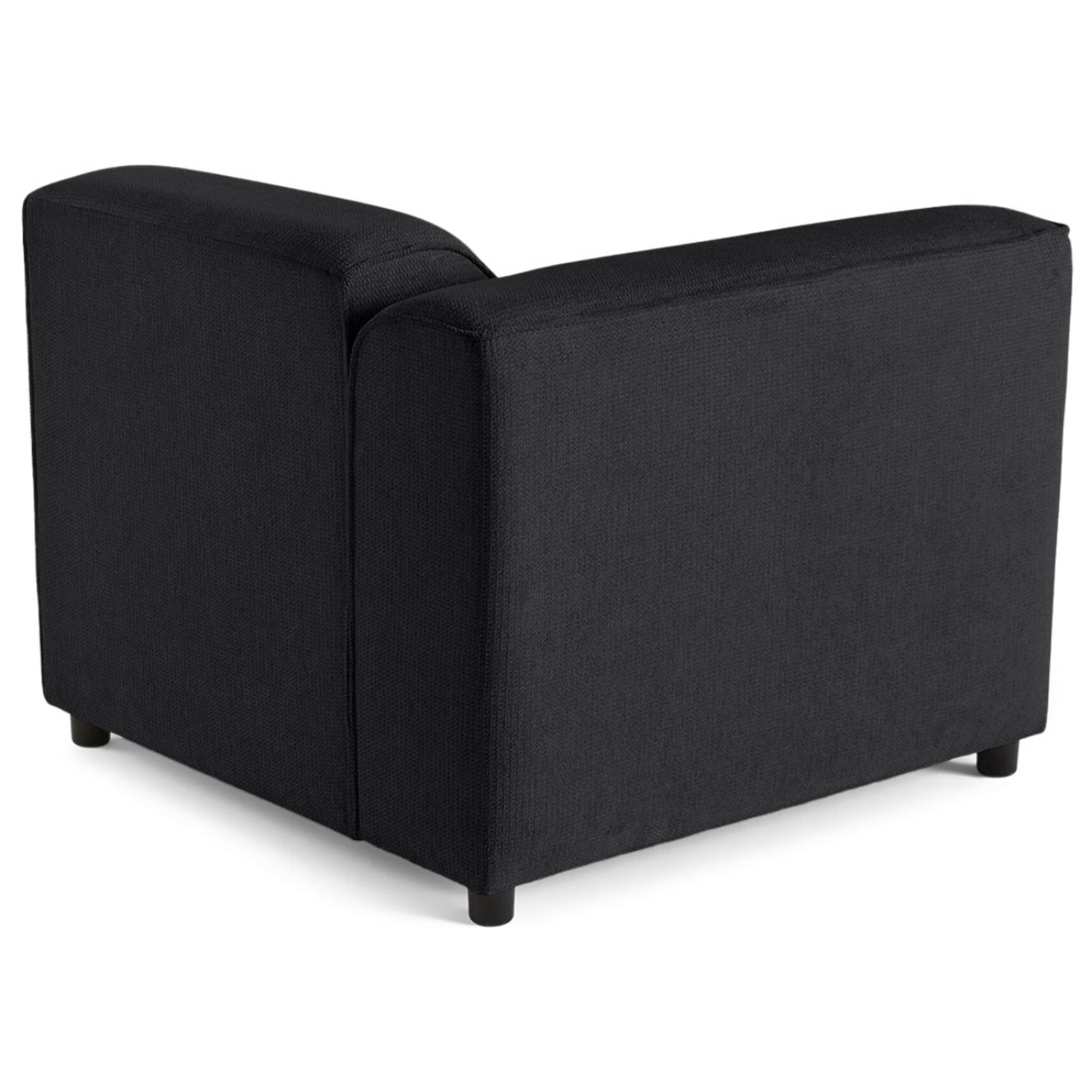 Suaro - Module d'assise d'angle gauche en tissu texturé - Noir