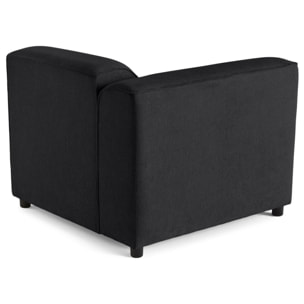 Suaro - Module d'assise d'angle gauche en tissu texturé - Noir