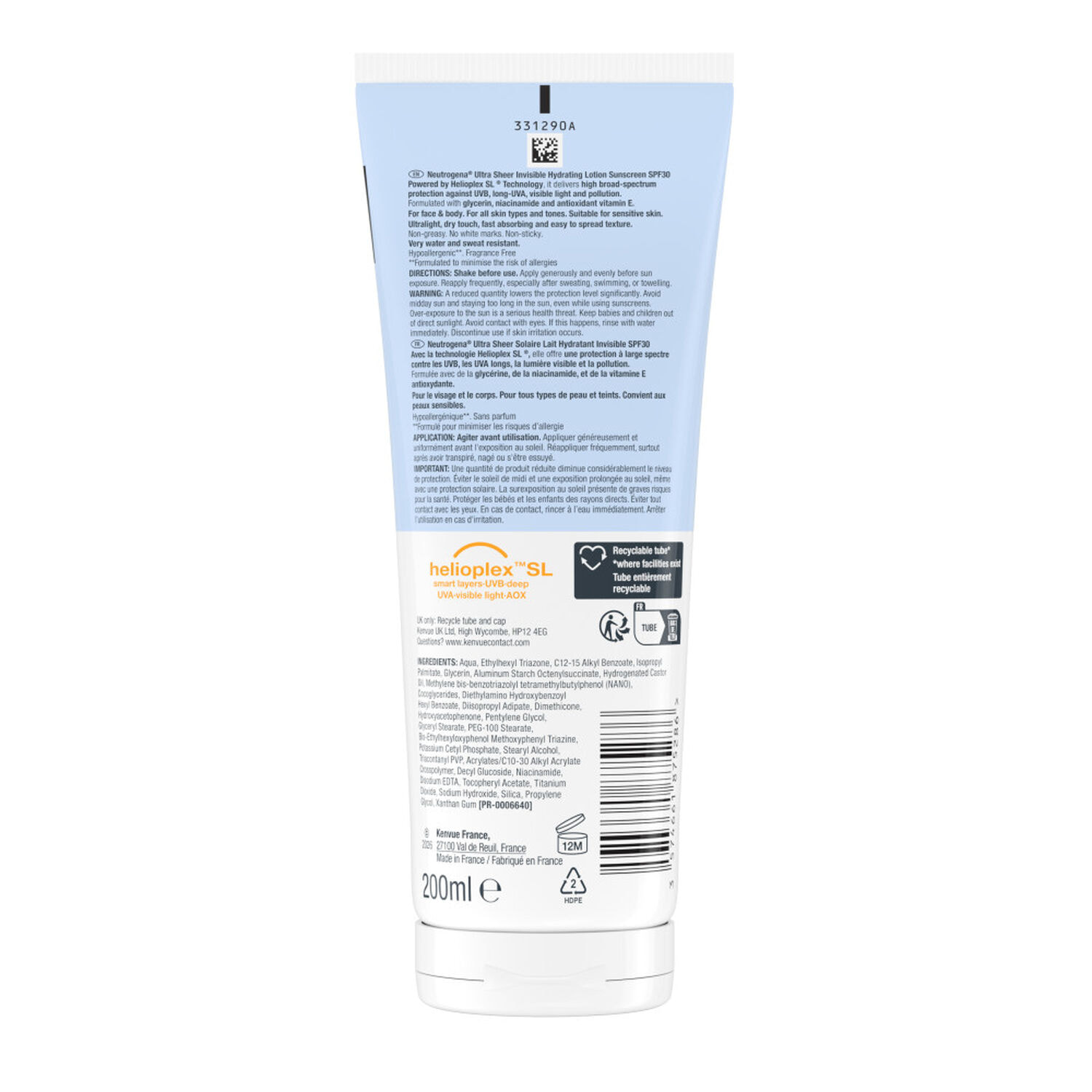 Ultra Sheer SPF 30 - Lait Solaire Invisible Ultra Sheer 200 ml