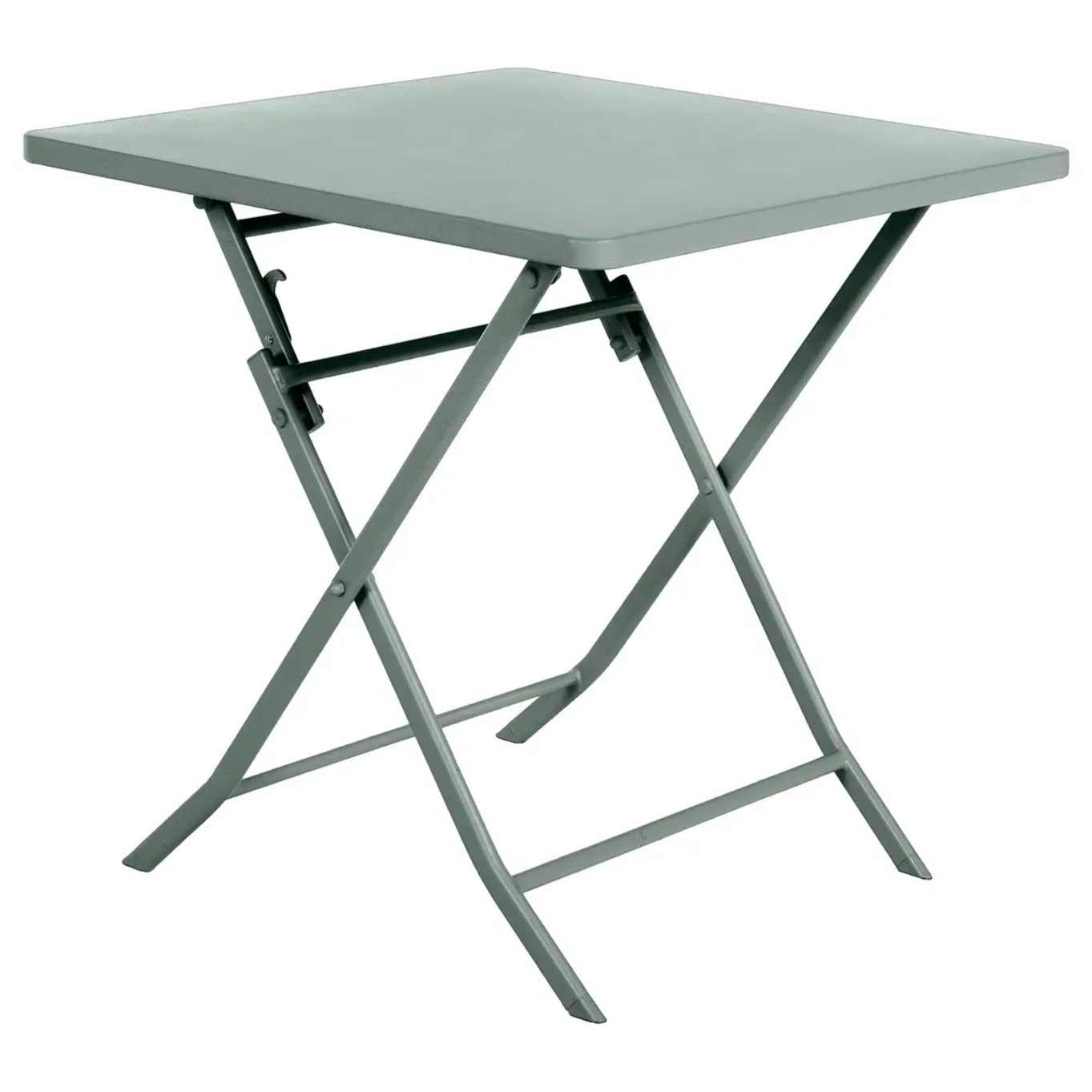Table de jardin pliante carrée "Greensboro" vert olive 2 places en acier traité époxy