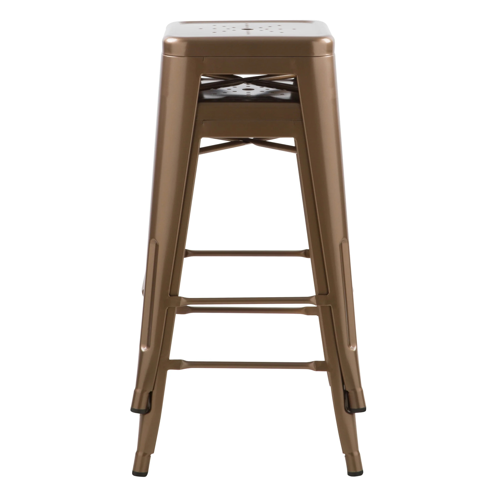 Lot de 2 tabourets pour îlot central 66 cm en métal cuivre mat - Indus