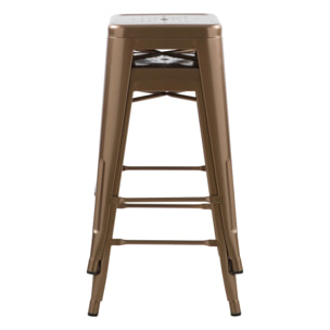 Lot de 2 tabourets pour îlot central 66 cm en métal cuivre mat - Indus
