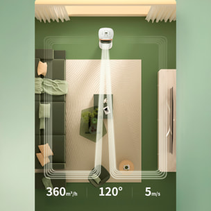 Condizionatore d'aria multifunzione senza pale, con riscaldamento e raffreddamento a 45W/1800W caldo/freddo. Touch screen e telecomando. Rotazione di 120º. Funzione umidificatore e serbatoio dell'acqua da 3L.