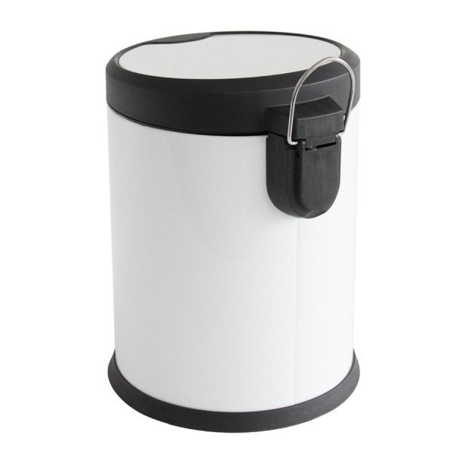 Poubelle à pédale Inox 5L Blanc MSV