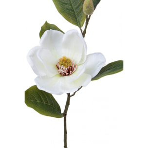 Magnolia 1+1 altezza 65 Cm - Pezzi 6 - 20X65X16cm - Colore: Bianco - Bianchi Dino - Fiori Artificiali