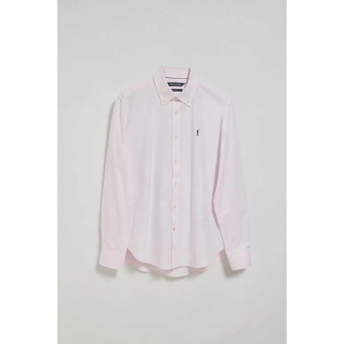 Camisa oxford rosa con logo bordado Rigby Go