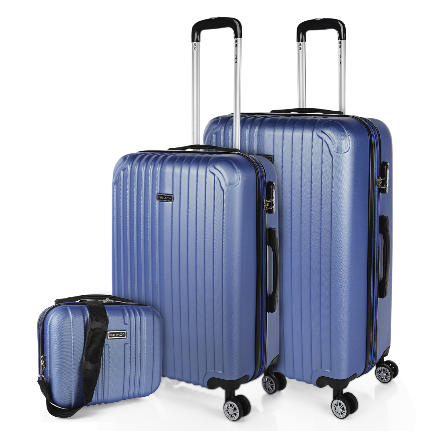 Juego De Maletas Rígidas Abs Itaca Sevron Azul Zafiro