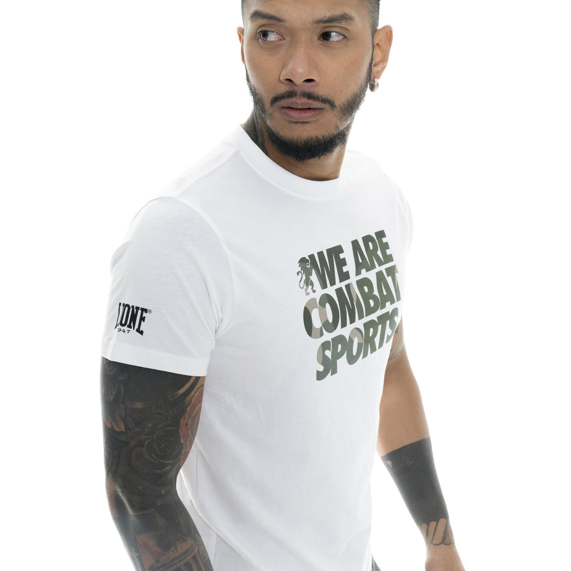 Camiseta de hombre de algodón con estampado de camuflaje Leone Military 1947