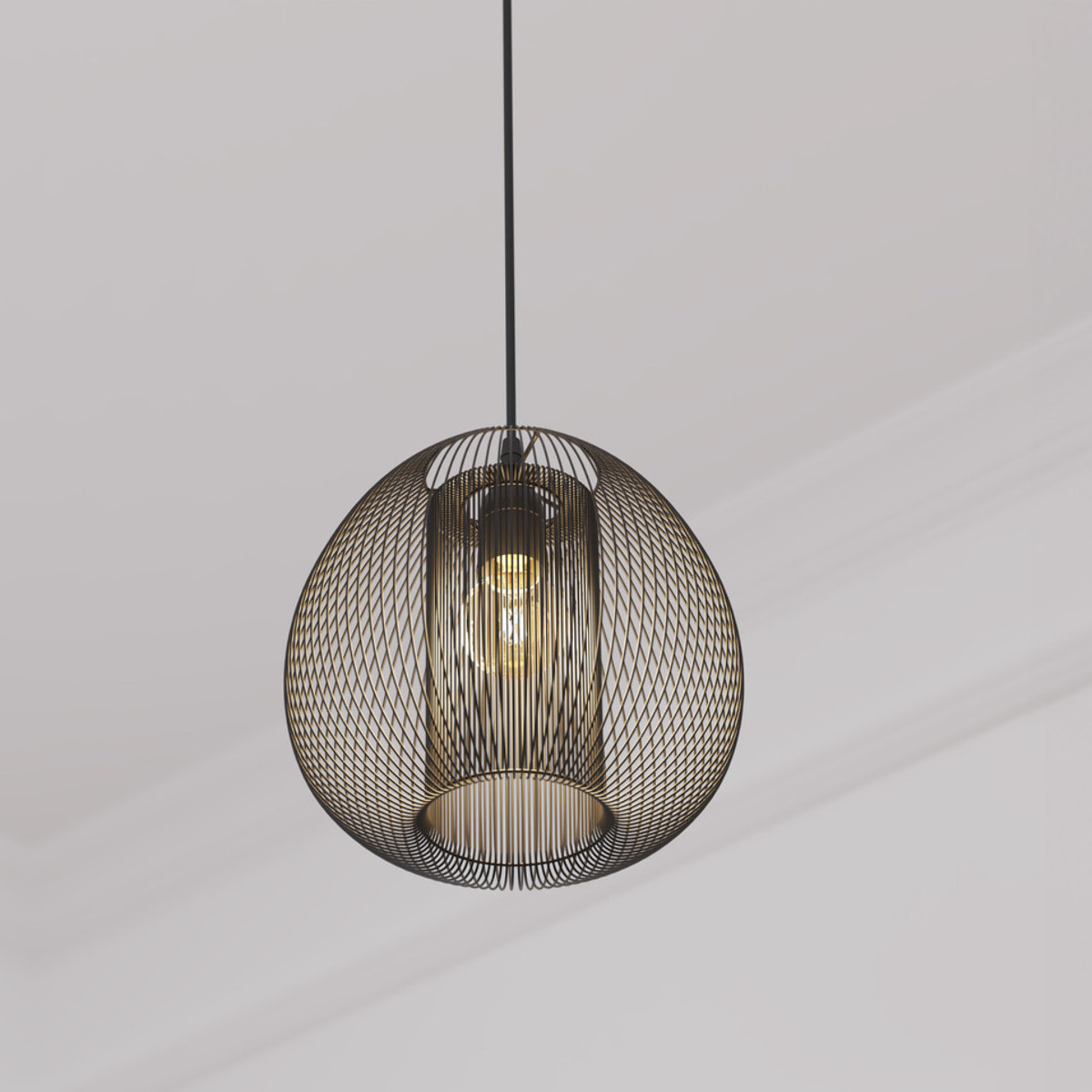 Suspension filaire "Noda" métal noir D28cm