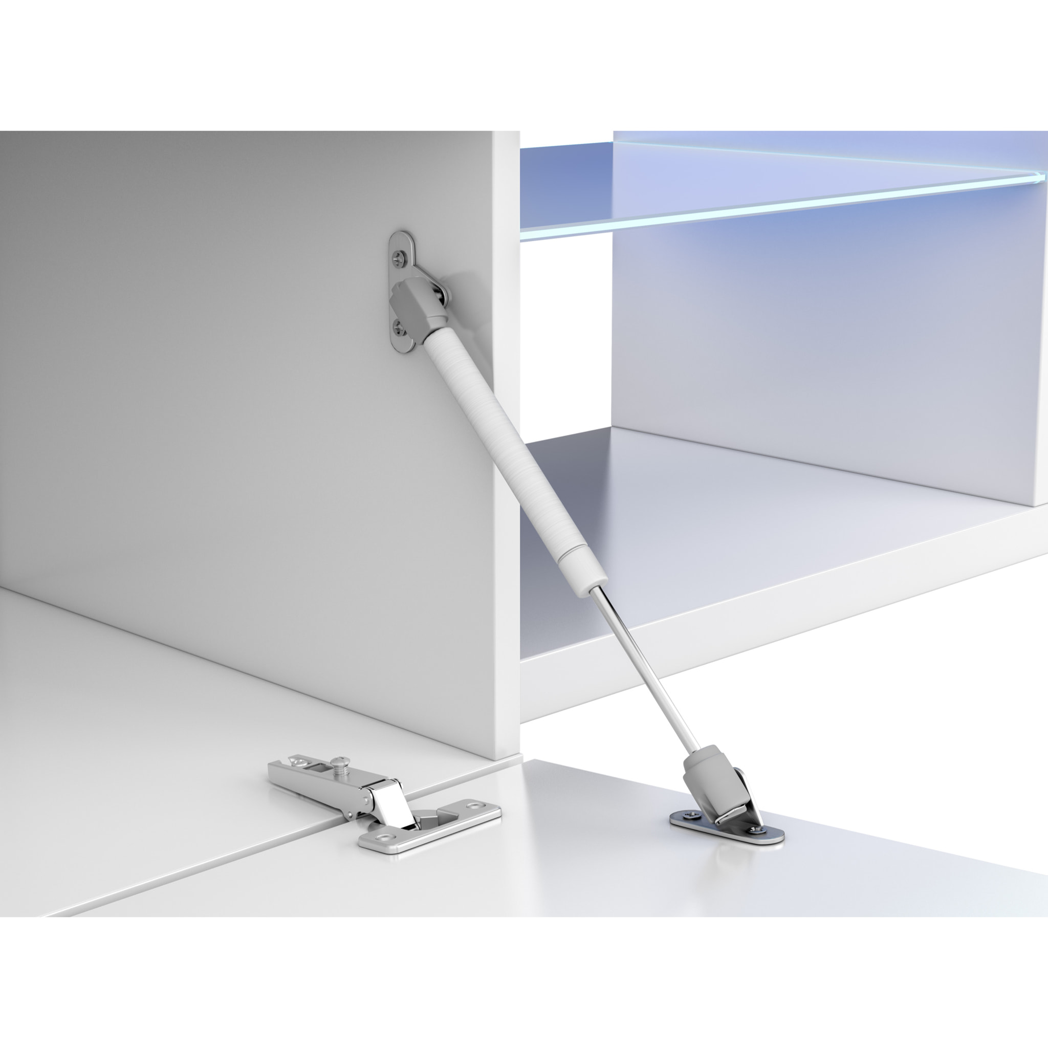 Mobile Mobiletto TV Fireflies da Soggiorno Sala da Pranzo Studio Moderno Design Illuminazione LED 150 x 43 x 41 cm Bianco