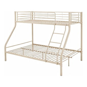 Lit superposé avec sommier inclus en métal "Leo" - 90/140 x 190 cm - Taupe