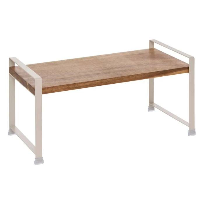 Etagère 1 niveau Acacia beige et bois