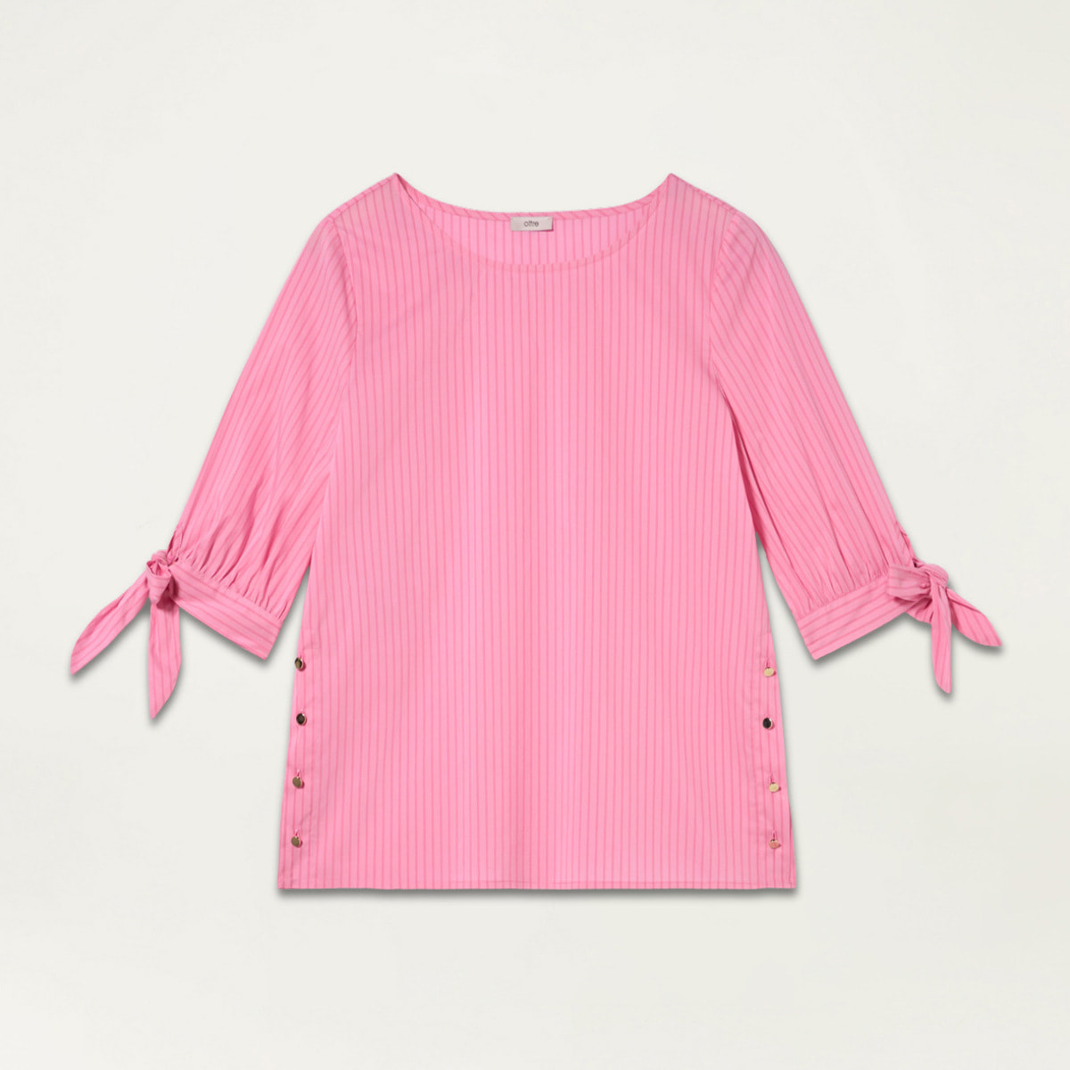 Oltre - Blusa in popeline con bottoni - Rosa