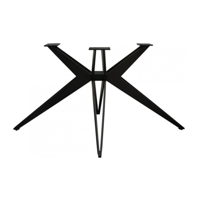 Pied de table de repas n°2 en métal noir - croix ajouré - UNIK
