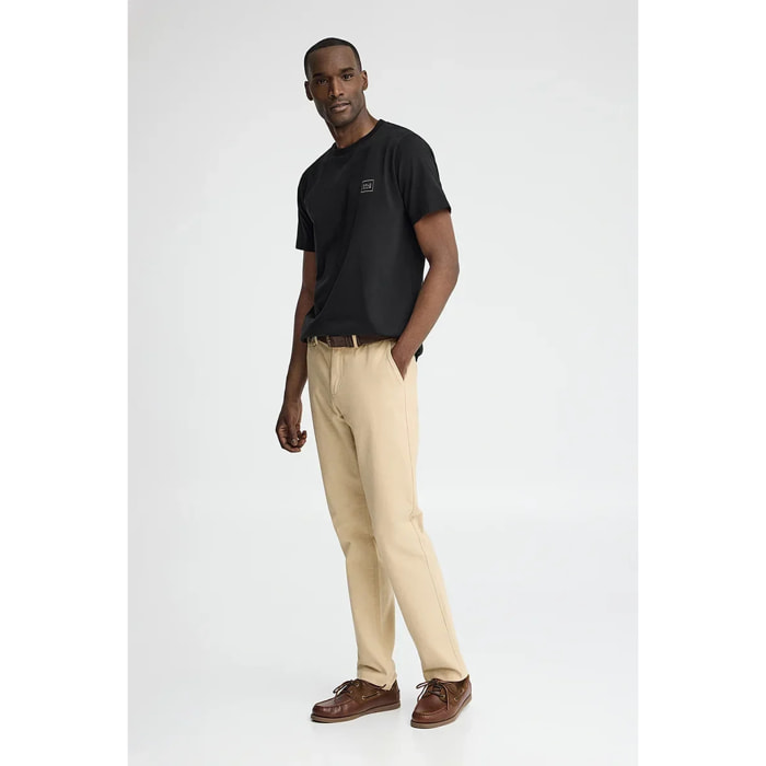 Camiseta negra de corte recto con parche Polo Club