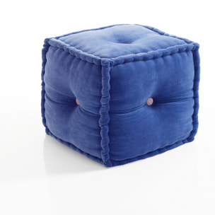 ORESTELUCHETTA Pouf quadrato VELVET BLUE