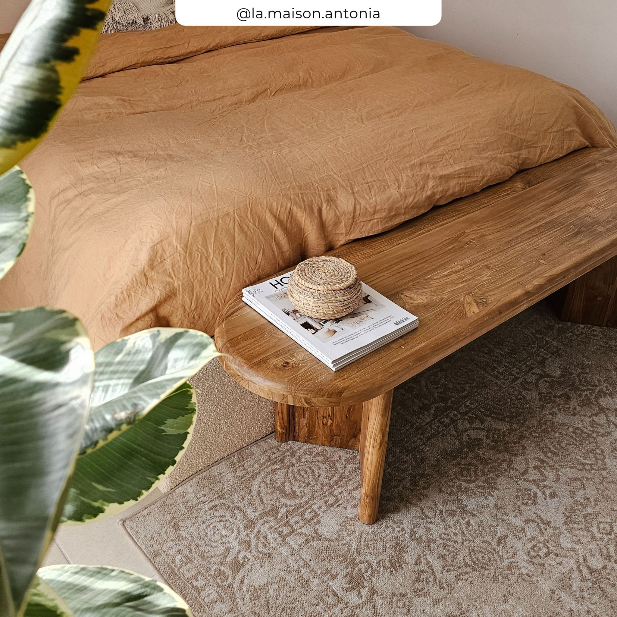 Banc 3 places en bois de teck recyclé 160 cm - Bana