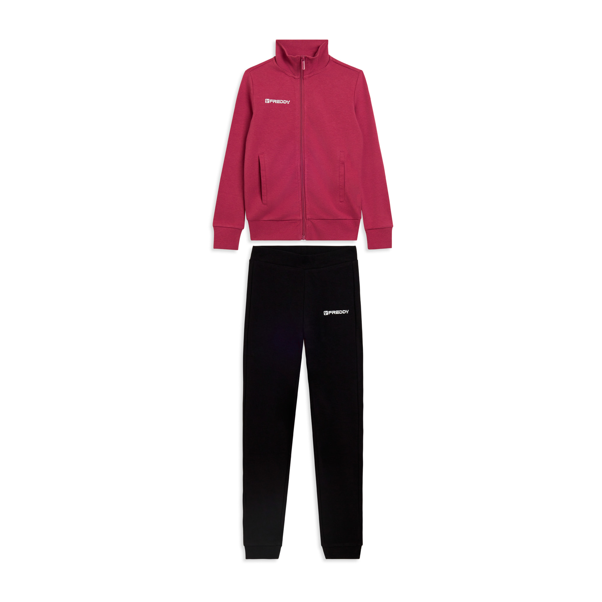 Tuta sportiva bambina in cotone con zip