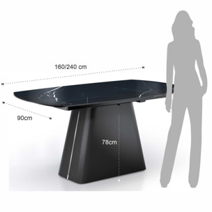 TOMASUCCI tavolo allungabile ERAN BLACK MARBLE