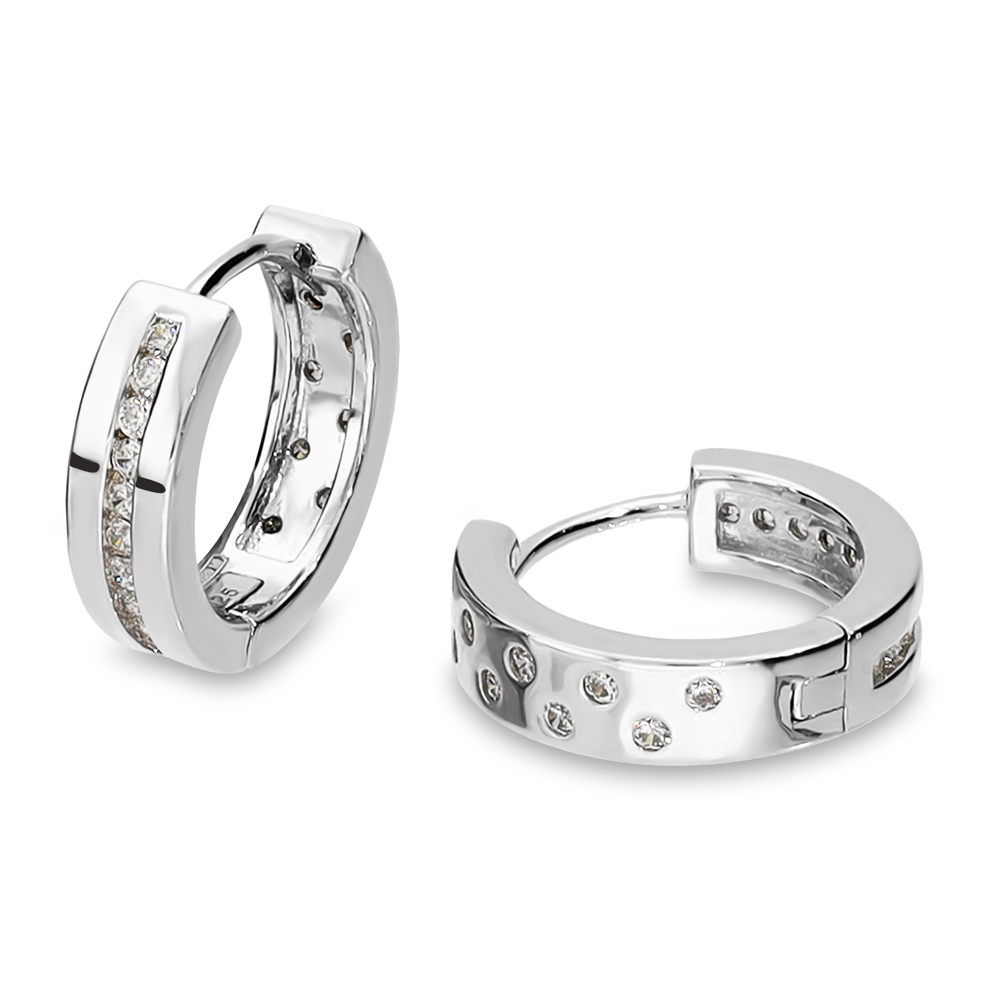 Orecchini a Cerchio in Argento 925 con Cubic Zirconia