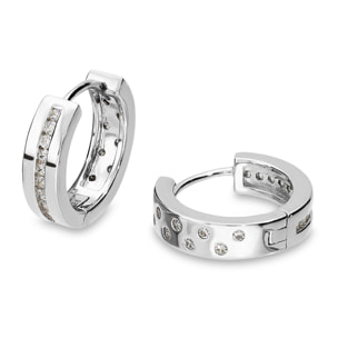 Orecchini a Cerchio in Argento 925 con Cubic Zirconia