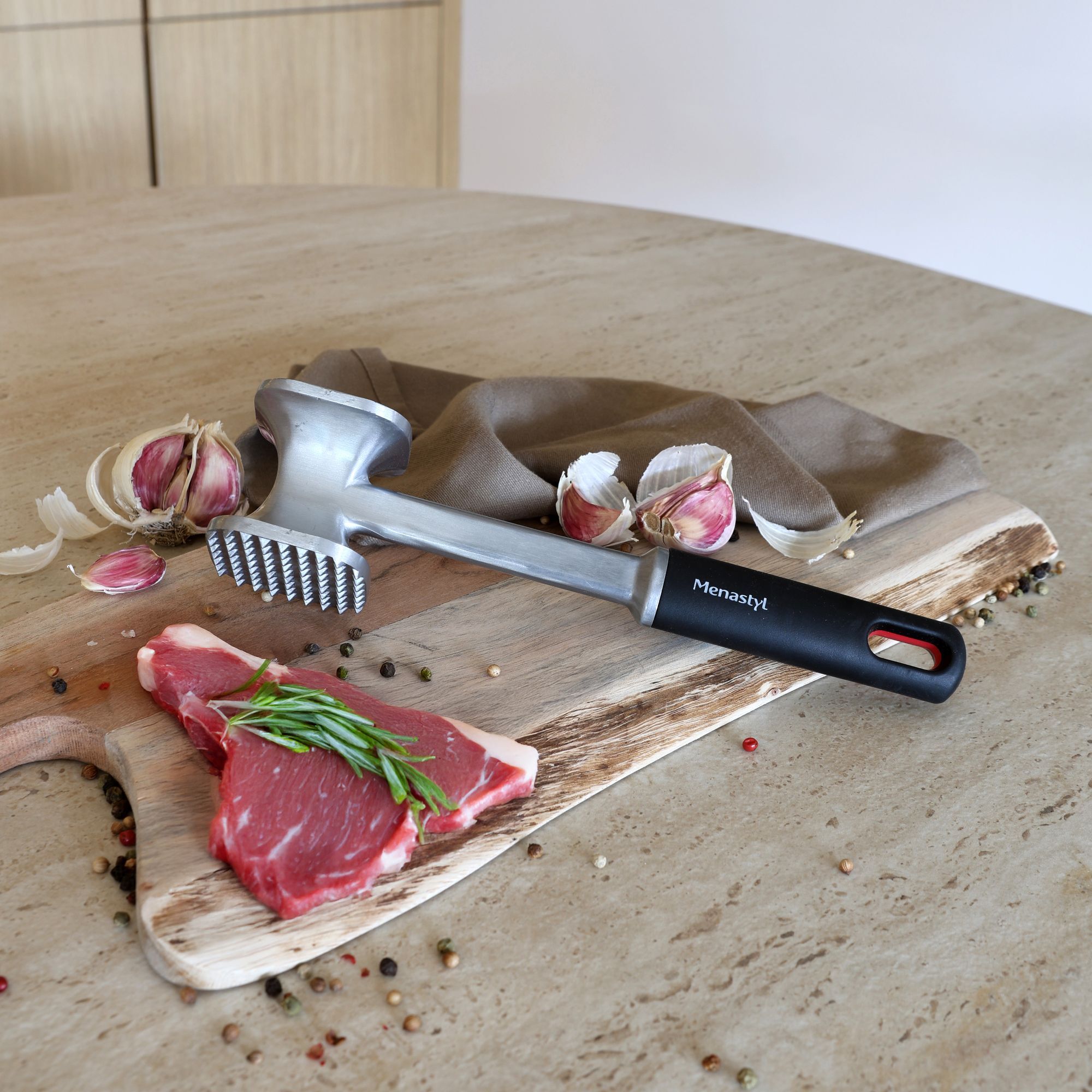 Attendrisseur à viande en acier inoxydable