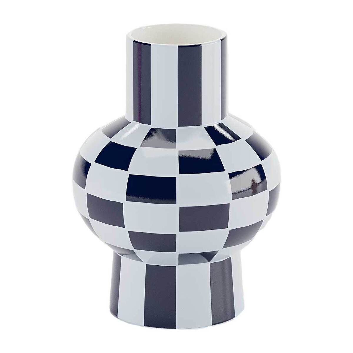 Vase céramique motif damier