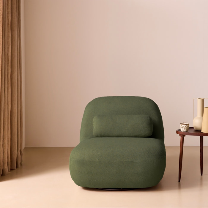 Fauteuil pivotant 360 bouclette texturée SPINO