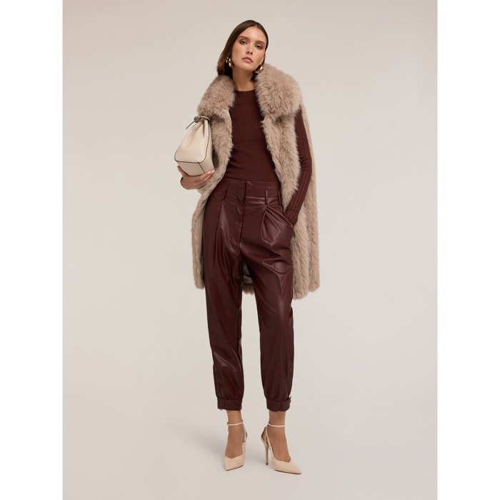 Motivi - Gilet effetto teddy con ampio collo - Beige
