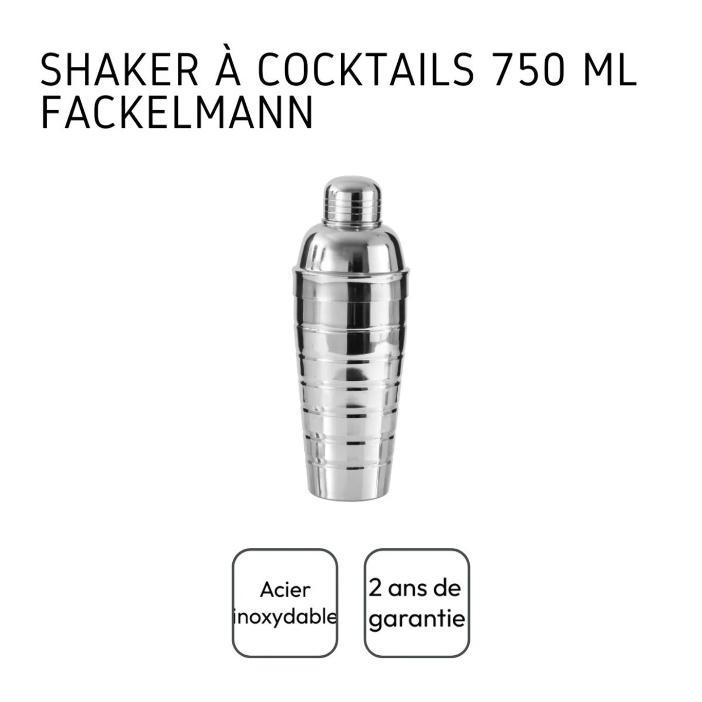 Duo cocktails avec shaker et doseur à alcool inox Fackelmann Bar Concept