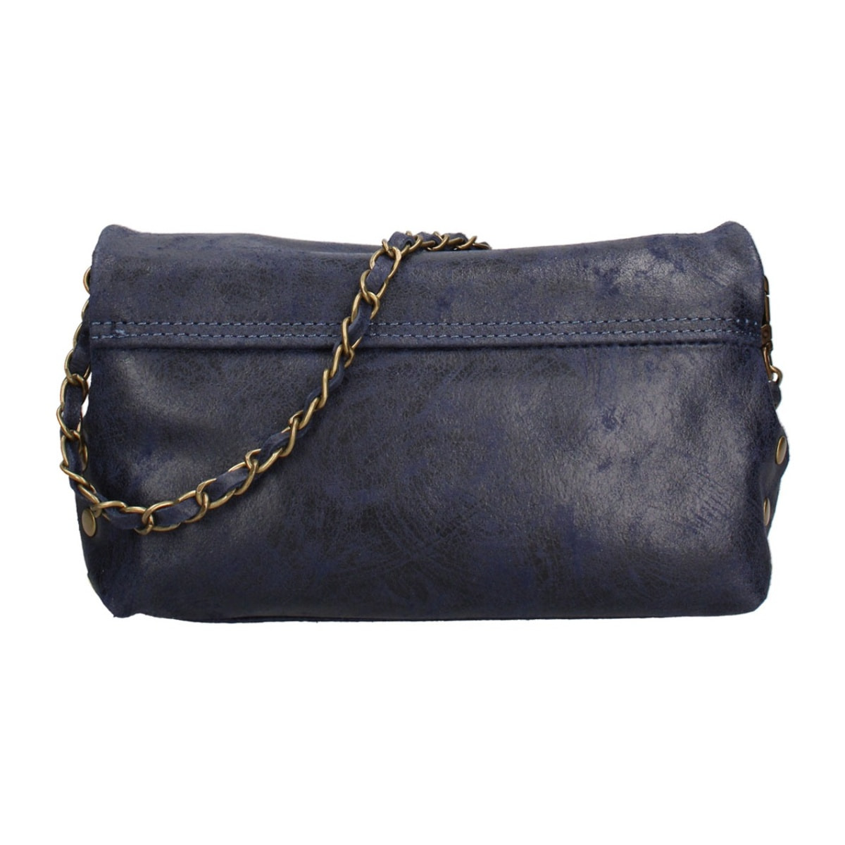 Borsa a tracolla da donna Made in Italy - Modello Floralia Lux - Pelle scamosciata - 25.0 x 15.0 x 11.0 cm